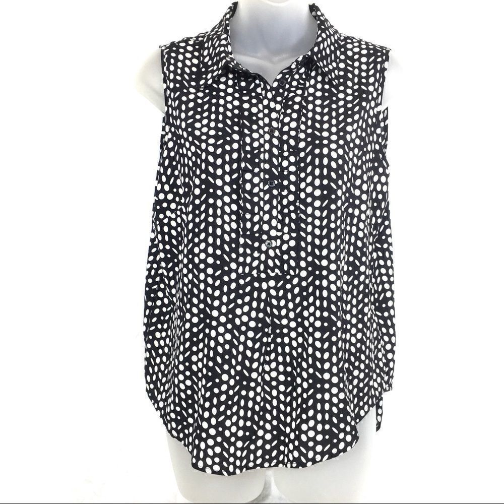 Tommy Hilfiger sleeveless black white polka dots
